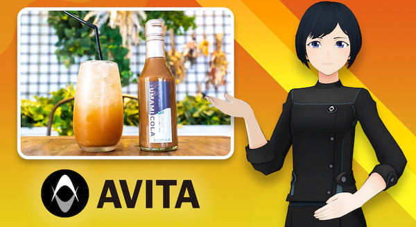 等身大のアバターが美容と健康で人気のクラフトコーラ「UMAMI COLA」を販売　淡路島から遠隔操作　石黒教授AVITAが発表 画像