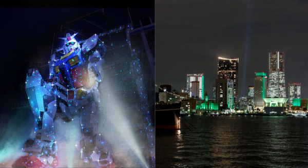 横浜「動く実物大ガンダム」冬季特別演出を発表　横浜夜景アートイルミ「ヨルノヨ」ともコラボ　11月27日から 画像