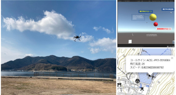 ドローンがほかの飛行体との衝突を自動回避 「衝突防止自動管制技術」の実証試験に成功　空飛ぶクルマの社会実装を見据えて 画像