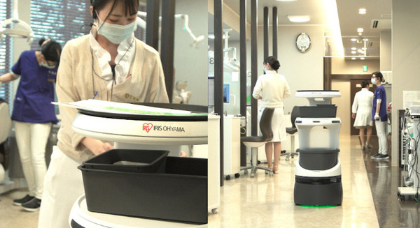配膳・運搬ロボット「Servi アイリスエディション」山口歯科クリニックで本格稼働 患者のカルテや治療器具などを運搬 画像