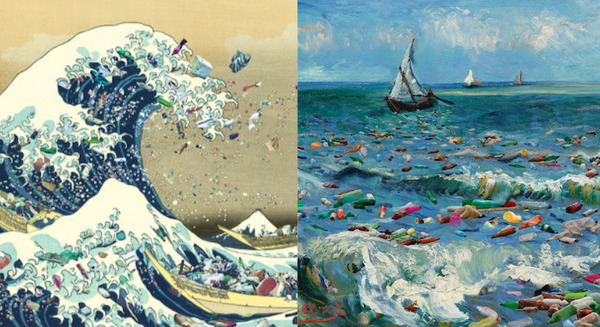 あの名画が描かれた時代が2050年だったら？ゴミであふれた未来の海をAI技術で再現 八景島シーパラダイス『“名画になった”海 展』 画像