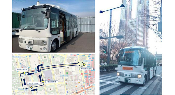 5Gを整備する西新宿エリアでレベル2の自動運転バスが走る 「未来の東京」戦略で2025年、西新宿は2023年に無人自動運転の実現へ 画像