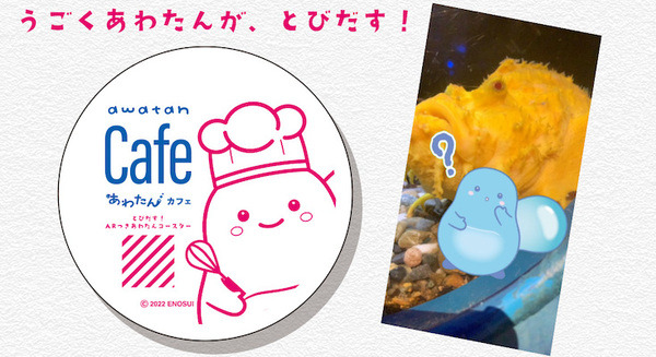 動くあわたんが飛び出すARコースター 新江ノ島水族館内のカフェでもらえる WebARを簡単に作れる「palanAR」で作成 画像