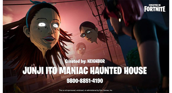 Netflixアニメ伊藤潤二『マニアック』をフォートナイト内に再現したメタバースお化け屋敷が公開3ヶ月で120万来場者突破 画像