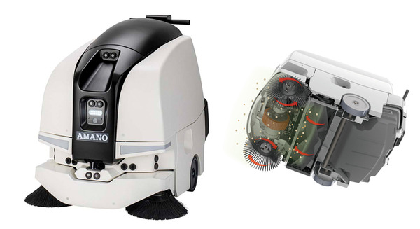 アマノがスイーパー型の業務用ロボット掃除機「RSrobo」新発売　自律走行技術と大容量バケット搭載、確かな除塵を実現 画像