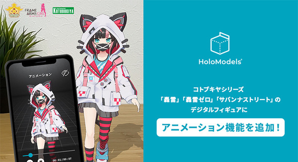 デジタルフュギュアHoloModels　コトブキヤシリーズにアニメーション機能を実装　Gateboxともイベントで連携 画像