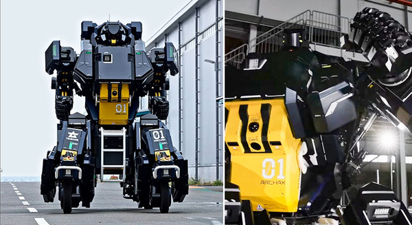 搭乗型ロボット「アーカックス」の第2弾動画「No CG & Real Speed」を公開　全高4.5mの迫力アクションと走行、コクピット映像も 画像