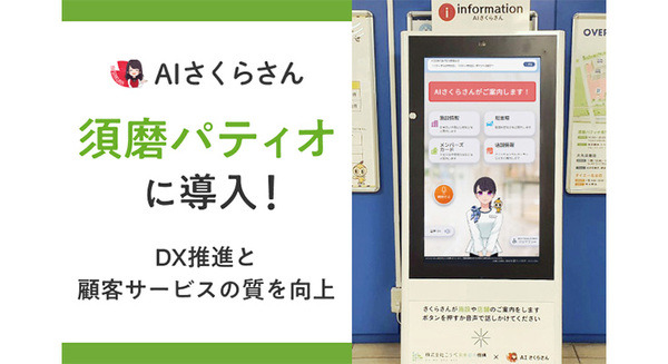 AIさくらさん、ショッピングセンター「須磨パティオ」に導入　生成AIでリアルタイム回答生成　イベントや駐車場情報などを案内 画像