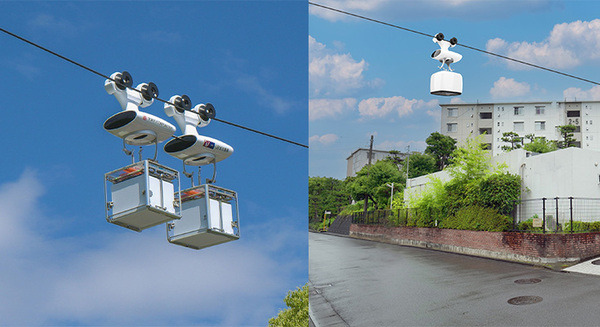 空中配送ロボットが川崎の市道を横断　パナソニック・東急・URの実証実験が次のステージへ 画像