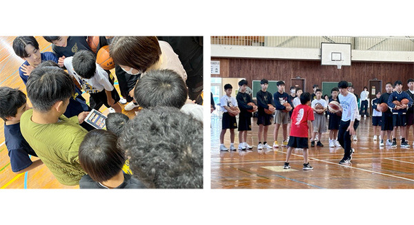 ソフトバンク　スポーツDXで中学生にバスケを学ぶ機会を拡大　長崎県でBリーグ選手とAIスマートコーチで遠隔支援 画像