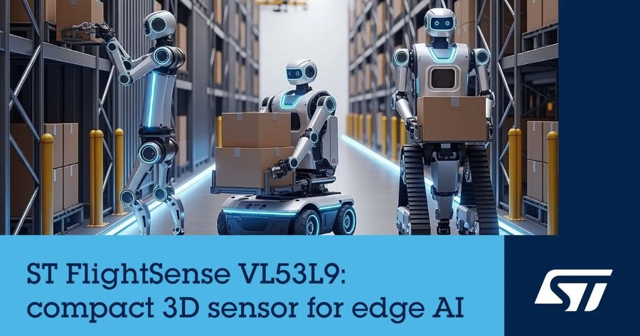 ロボット・AR/VR向け小型3D LiDAR「VL53L9」をSTマイクロエレクトロニクスが発表