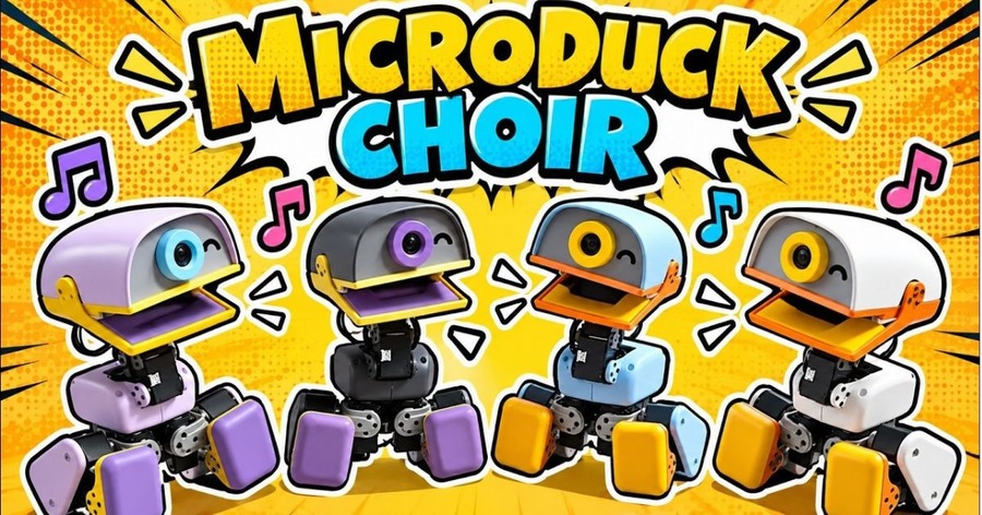 【動画】4体のアヒル型ロボット「Microduck」が魅せる即興合唱 Hugging Face傘下Pollen Robotics