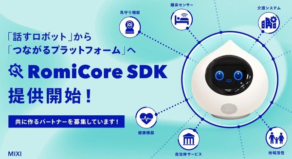 MIXI、会話AIロボット「Romi」と外部機器・サービスとの連携を行う開発基盤「RomiCore SDK ベータ版」提供開始