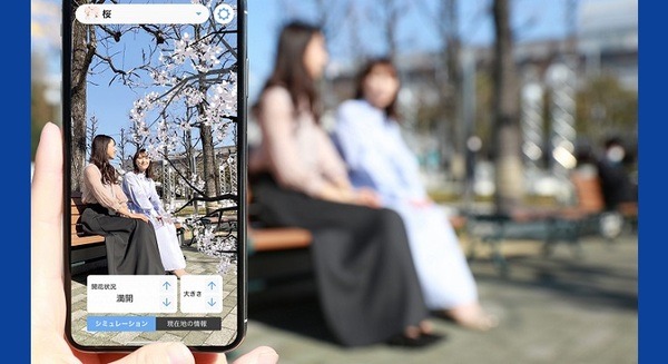 ARで目の前に桜の木が出現!いつでもどこでもお花見 ウェザーニューズ『さくらAR』