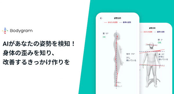 身体の歪みが2枚の写真で分かる！AI身体採寸アプリケーション「Bodygram」に新機能『姿勢分析』が追加