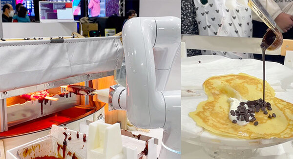 五平餅を焼いて、クレープを作り、抹茶を点てる調理ロボットたち　「スマートライフカフェ」のシェフは協働ロボット「COBOTTA」