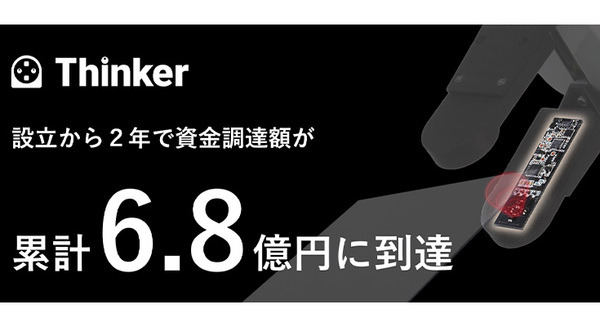 近接覚センサーのThinker、設立2年で資金調達が累計6.8億円に到達　常識を覆す技術で製造現場へロボットハンド導入の道筋を示す