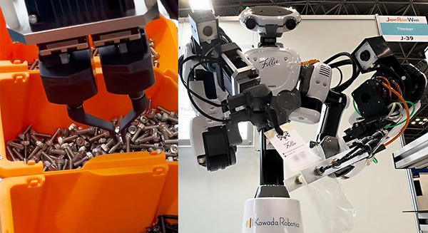 【動画】Thinkerが近接覚センサーのデモを公開　人型ロボットが「手探り」でネジを掴んでビニール袋に挿入　Japan Robot Week 2024