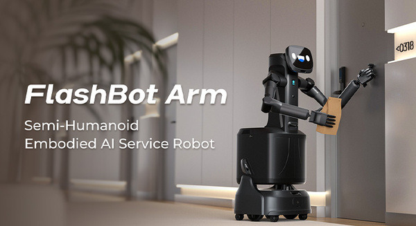 PUDUが商業用セミヒューマノイドAIサービスロボット「FlashBot Arm」発表　2本のアームで汎用性の高いタスクに対応 画像