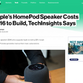 Apple HomePodの販売価格は349ドル、コストは216ドル?