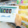 <p>iot smart retail in the futuristic concept, the retailer hold the tablet and use augmented reality technology monitor data of out of shelve, price, planogram, campaign of compliance in the real time</p>