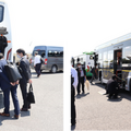 観光バスも電動仕様に　EVモーターズ・ジャパンが関西エリアでEV観光バスを初披露　運転士19名が試運転、乗客300名が試乗体験