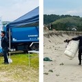 専用ドローンが海洋ゴミを輸送「海洋ごみ回収困難地でのドローン活用」実証実験 海と日本プロジェクト、鳥取県湯梨浜町で