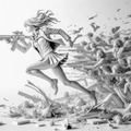 澤村徹氏初の生成AIアート展「突撃恋愛少女」開催中　言葉からAIと描いた作品約80点を展示