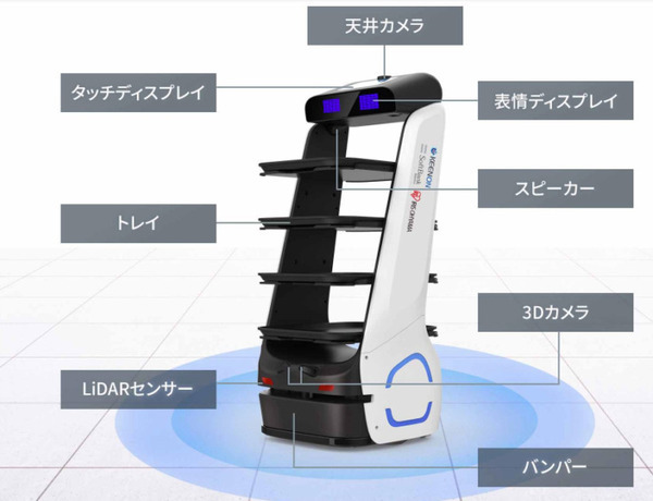 最大4段の大容量トレーが特徴の配膳運搬ロボット「Keenbot アイリス