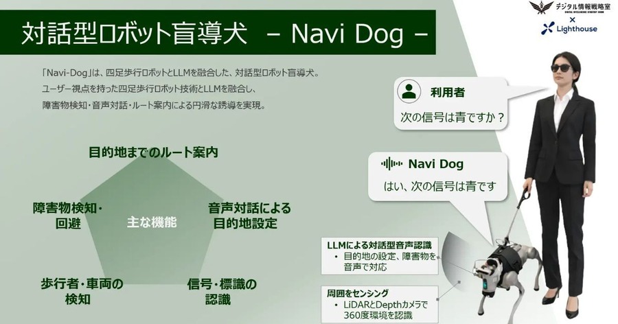 四足歩行ロボットとAIで盲導犬不足を解消へ　D.I.S.RとLighthouseが「Navi-Dog」共同開発を開始