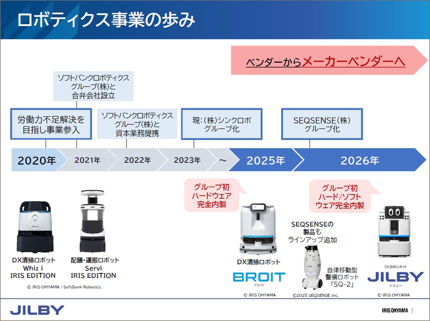 アイリスオーヤマ、現場の声で進化するAI清掃ロボット「JILBY」発売　自然言語の指示を理解し、清掃計画も提案するAIエージェントに対応
