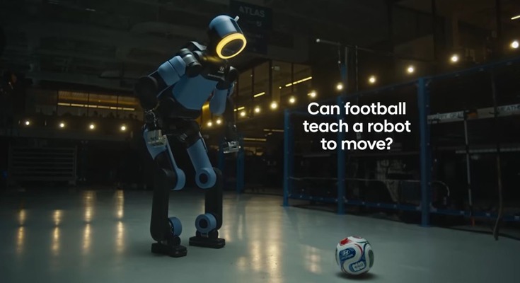 ヒューマノイド「Atlas」サッカーの特訓開始 W杯過去映像の分析＆基礎練の様子をヒョンデとボストン・ダイナミクスが動画公開 画像