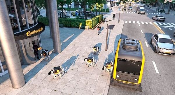 夜は自動運転タクシー、昼は「ロボット犬」を積んで宅配　独・コンチネンタルが示す未来　#CES2019 画像