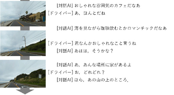 AI「おしゃれな雰囲気のカフェだなぁ♪」【世界初】景色や位置情報に応じて雑談する対話AIをNTTが開発　運転時のAIパートナーを提案 画像