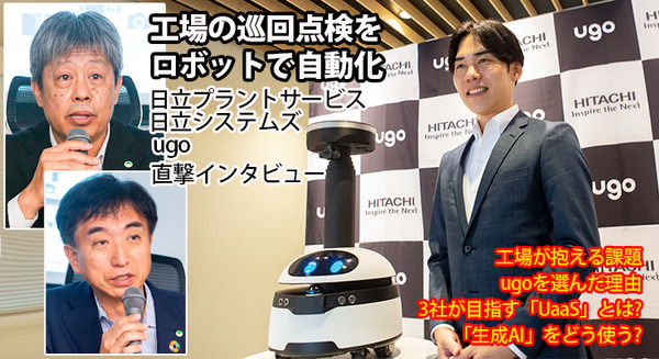 工場の巡回点検を業務DXロボットで自動化、最前線を日立とugoに聞く　工場が抱える課題/ugoの採用理由/生成AIをどう活用する? 画像
