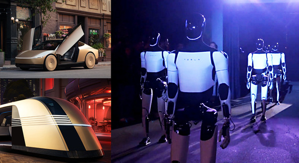 【速報】テスラがロボタクシーを発表 2026年生産開始、大型車「ロボバン」お披露目、ヒューマノイドの将来構想も語る 画像
