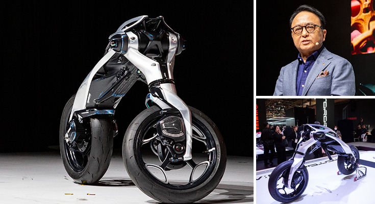 倒れても起き上がる異形のバイク型AIロボット「モトロイド ラムダ」、ヤマハ発が描く「AIと走り、共に育つ未来」とは 画像