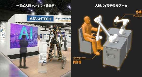 人型重機やバイラテラルアームをJapan IT Weekで展示予定、人機一体とアドバンテックが協業 画像