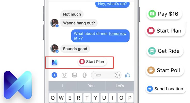 Facebookがaiアシスタント M を米国でリリース Messenger内でサービスや商品 スケジュール等をチャットボットが提案 ロボスタ