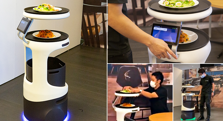 ソフトバンクロボティクスが配膳ロボット「Servi」(サービィ)を公開　デニーズ、とんでん、焼肉きんぐ、コスモポリタン等が導入