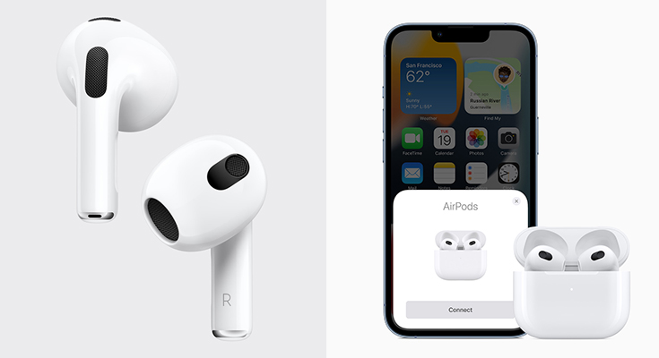 Appleが第3世代「AirPods」を発表 新しいデザイン/バッテリー駆動時間